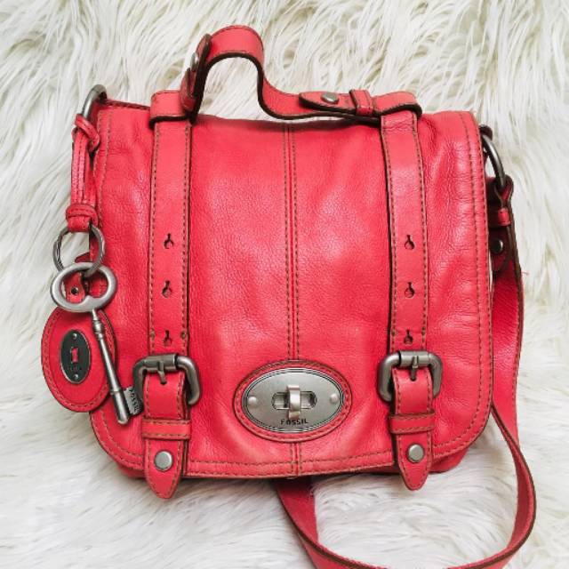 Fossil Maddox Flap Crossbody Pink Rose