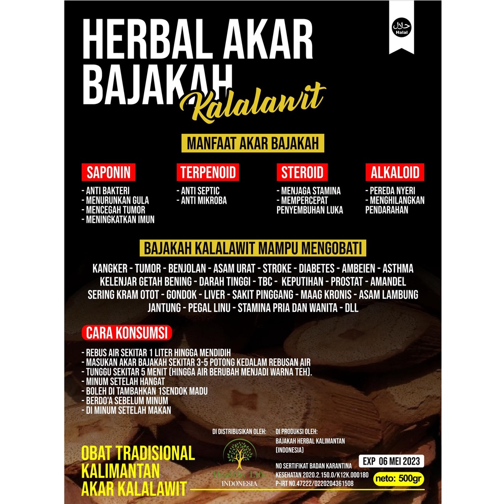 Teh Bajakah Asli Kalimantan Teh Akar Bajakah Obat Herbal Asam Lambung Obat Asam Lambung Obat Maag-Akar Kalalawit 0,5Kg