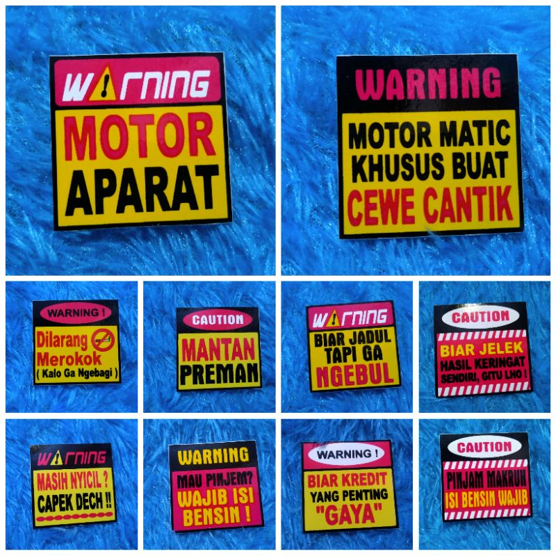 Stiker Warning Stiker Kata-kata Stiker motor aksesoris