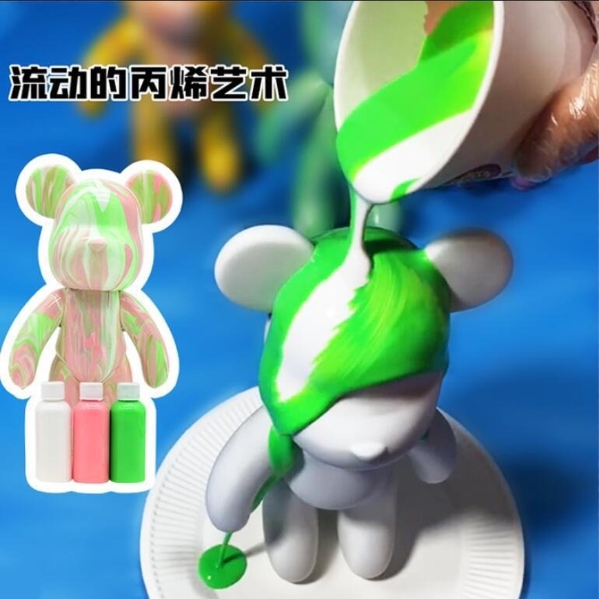 5pcs Gantungan Kunci Beruang Putih / Kaws DIY Ukuran 6.5cm