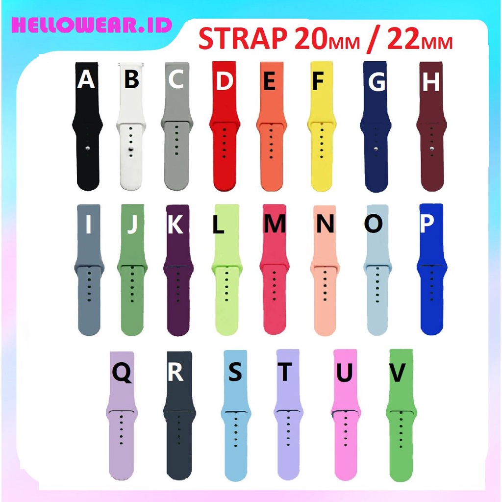 STRAP SMARTWATCH 20mm smartwatch 22mm strap jam tangan strap silikon silicone strap nilon nylon