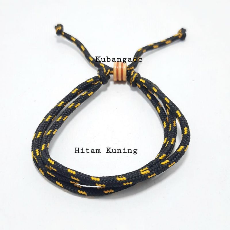 promoooo.gelang prusik 3 rangkap, gelang prusik keren,gelang cowok/cewek, gelang tali. gepang murah,-Htam kuning