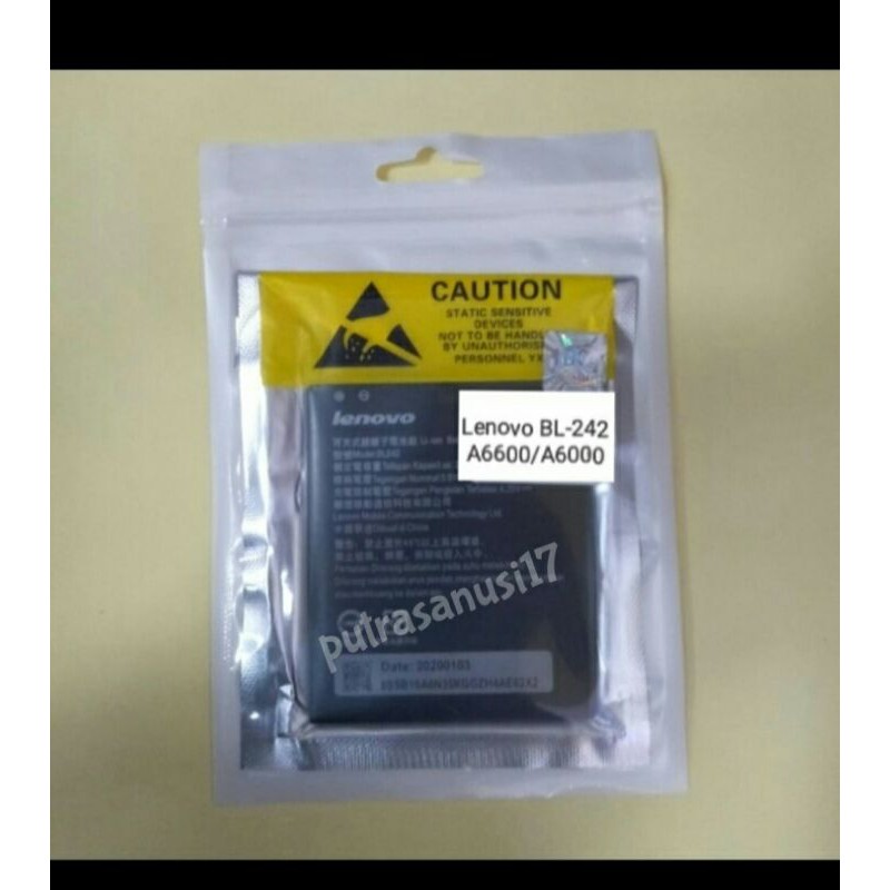 Baterai Lenovo A6000/A6600 BL-242 Original 100%