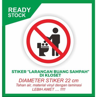 Stiker Logo Jangan Buang Sampah Di Kloset Shopee Indonesia