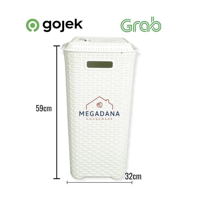[MD] Keranjang Laudry Kotak/ Keranjang Laundry Motif Rotan Besar