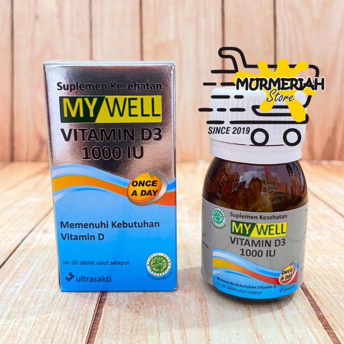 MyWell Vitamin D3 1000 IU Botol 20 tablet-MY WELL Vit D