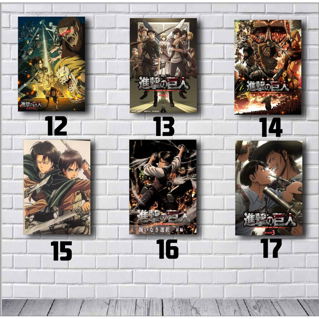 Poster AOT/Hiasan Dinding Rumah Anime Attack on Titan/ Wall Decor AOT A5 A6-3