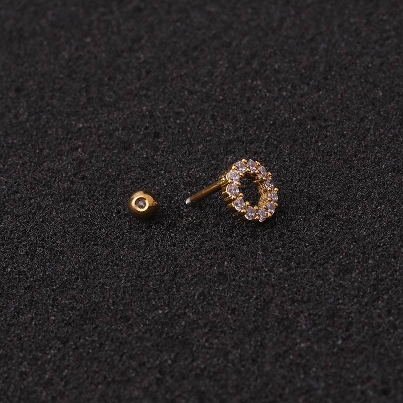 1pc Anting Tusuk Tulang Rawan Telinga Desain Geometri Spiral