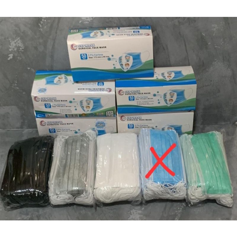 JSP MASKER biru/ hijau/ hitam/ putih  isi 50 pcs