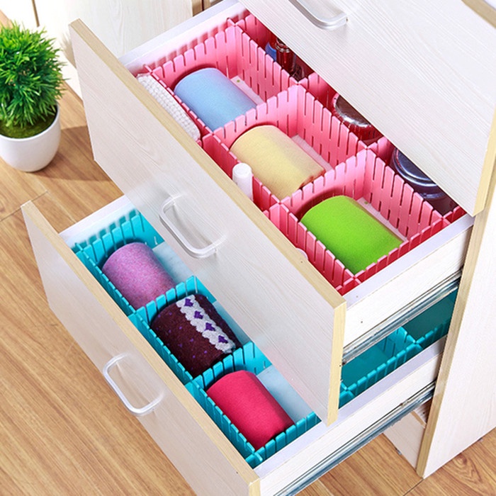 SEKAT LACI LEMARI ORGANIZER PEMISAH PEMBATAS PARTISI 1SET ISI 4PCS - BC