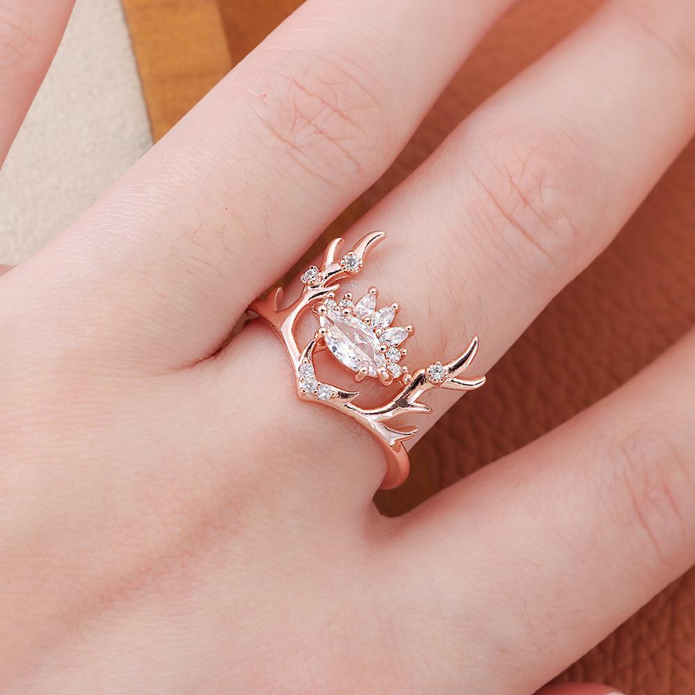 Lily Deer Cincin Wanita Tunangan Perhiasan Baru