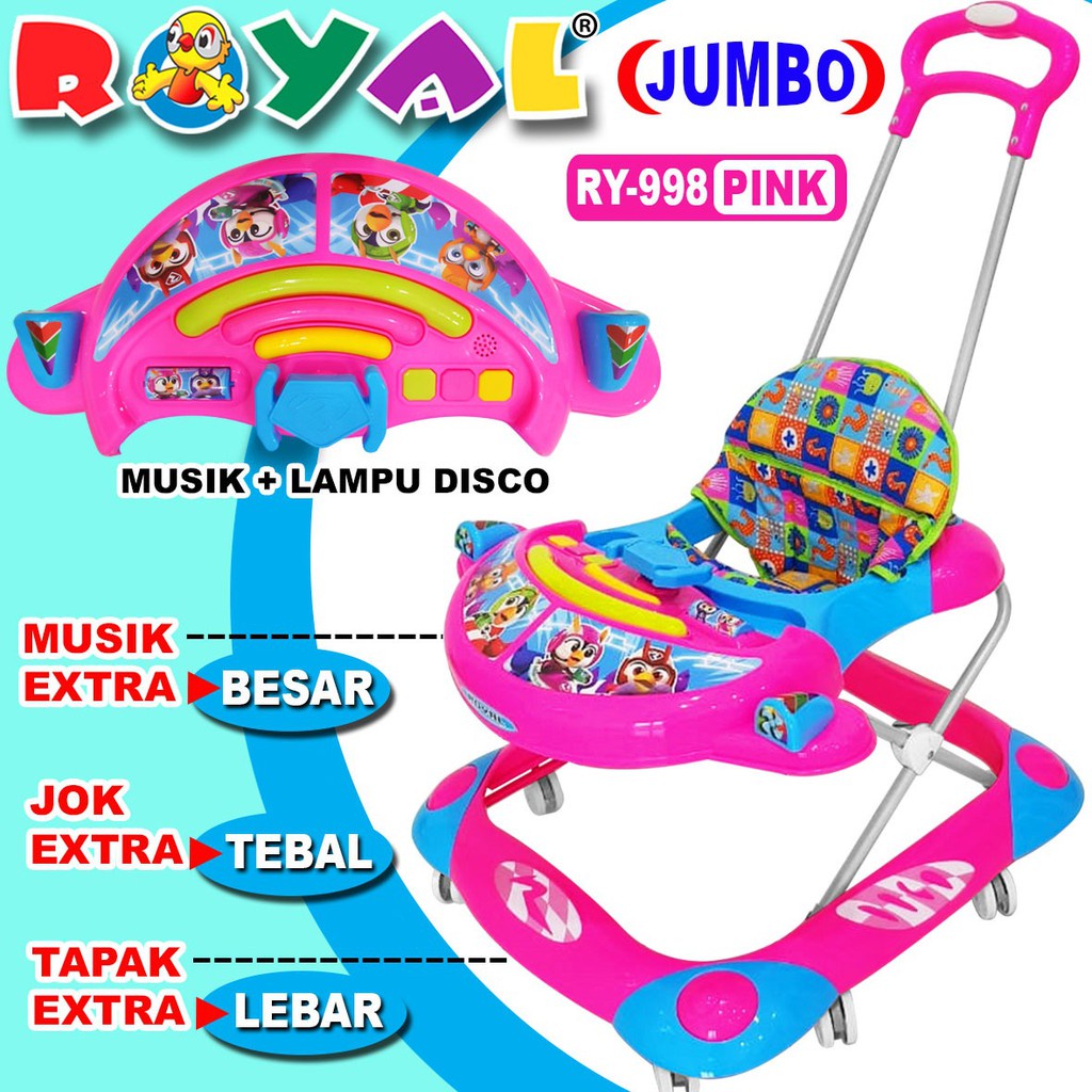 Baby Walker ROYAL  998 Kereta Belajar Jalan Walker Bayi Jumbo