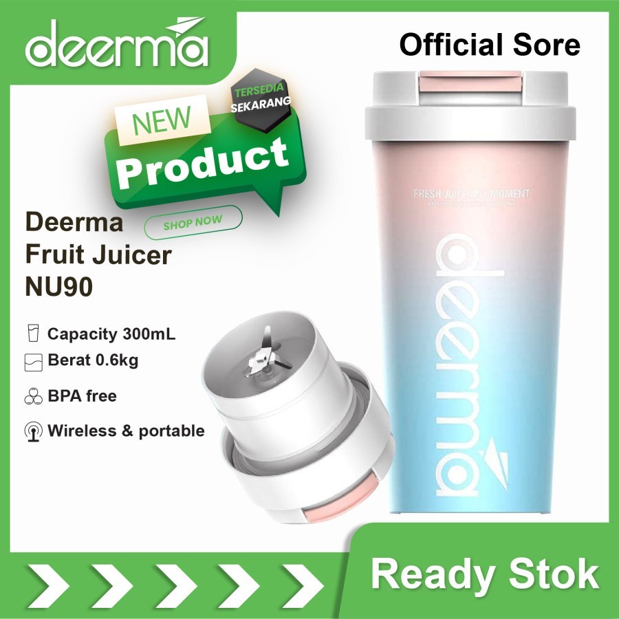 Deerma double lid Blender NU90 Thermos Cold Cup Portable Juicer