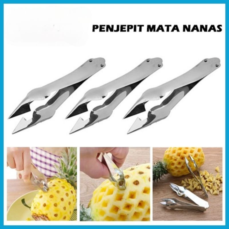 (BISA COD) Capitan Penjepit Mata Nanas Alat Pengupas Stainless Steel Pinset Kupas Buah