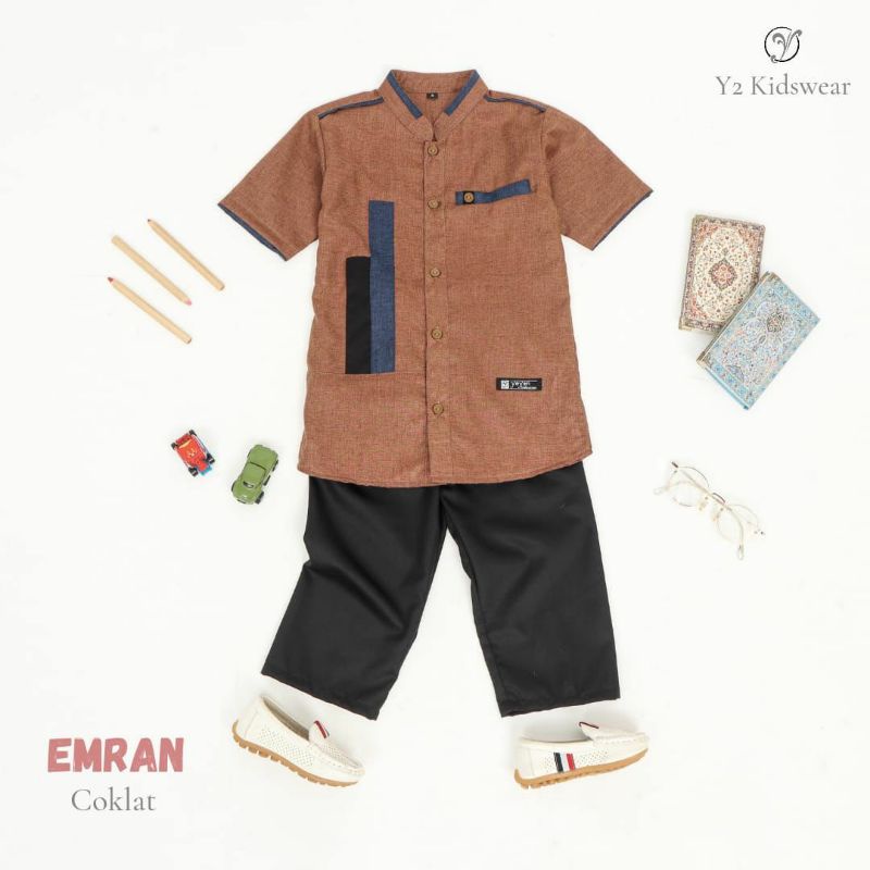 Setelan Koko Anak  Emran By : Y2 kids ||Koko Lengan Pendek Koko Anak Bahan Katun Madinah || Setelan Baju Koko Anak Laki -Laki Murah &amp; Terlaris 2022