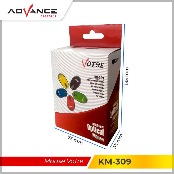 【READY STOCK】ADVANCE Mouse KM-309 Mouse Mice USB Garansi Resmi 1 tahun