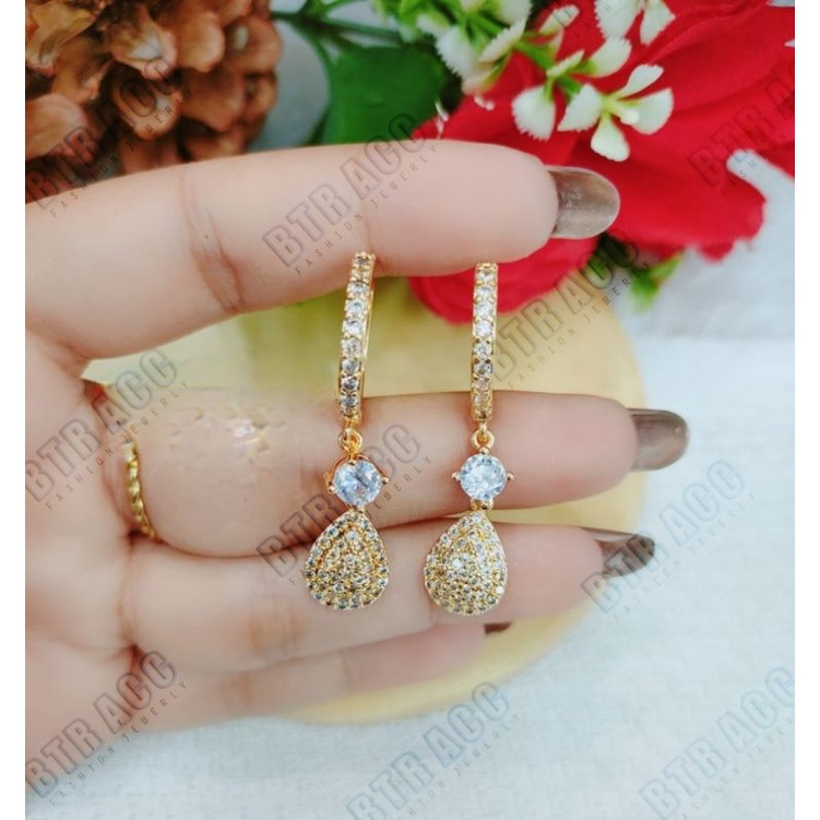 anting xuping full permata  gold dan silver grosir