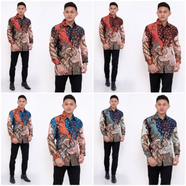 Atasan kemeja batik semi sutera cenderawasih sutra