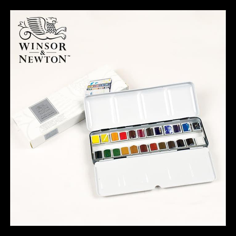 

NEW WINSOR & NEWTON PROFESSIONAL WATER COLOUR METAL 24 HALF PANS PERALATAN MELUKIS TERLARIS DAN