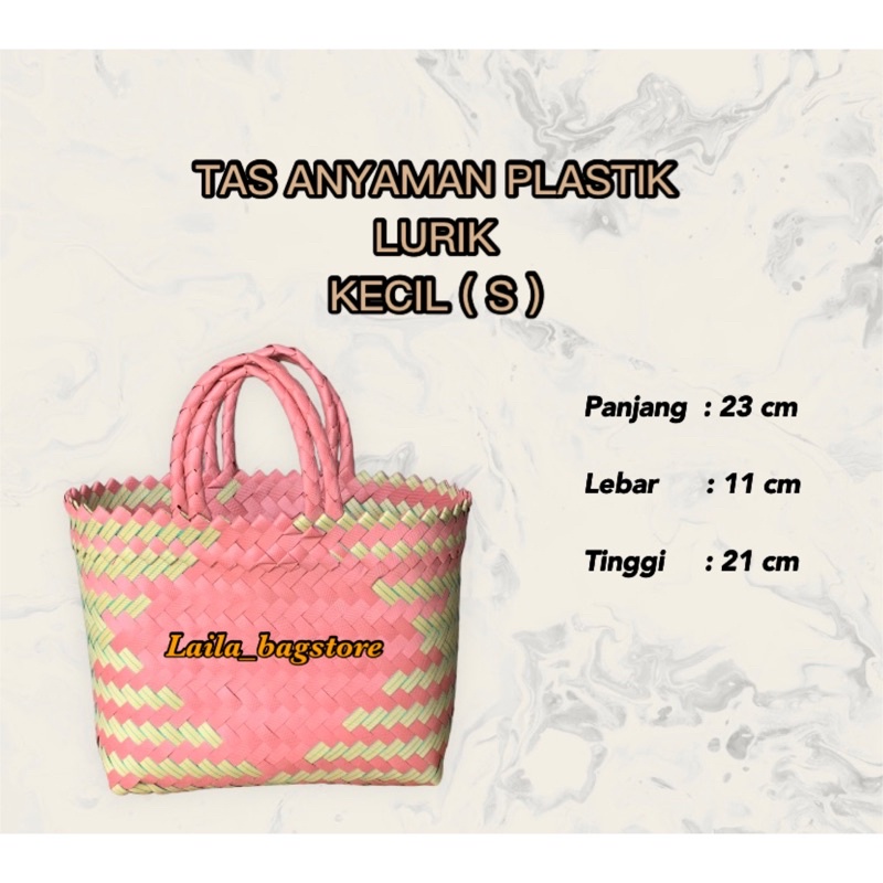 READY STOCK ~ Tas Anyaman Plastik LURIK KECIL (S) Untuk Hampers  Lebaran Parcel Berkat Tahlilan Sembako Hantaran Muat Kotak Nasi