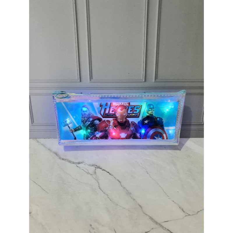 tempat pensil DOMPET nyala/pencil case LED/pouch lampu/dompet pouch-Avenger