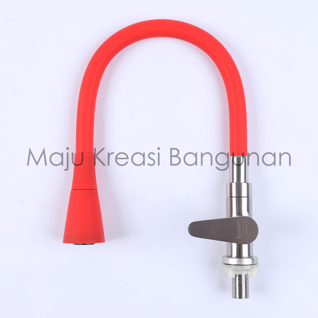 Kran Angsa Fleksibel SOLIGEN Stainless Keran Cuci Piring Tancap Tanam Sink Flexible SSR505 SSR 505