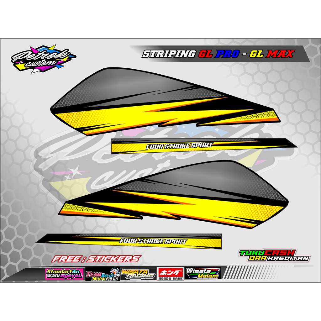 Striping GL Pro GL Max Stiker Variasi Motor Gl Max Gl Pro Stiker Herex