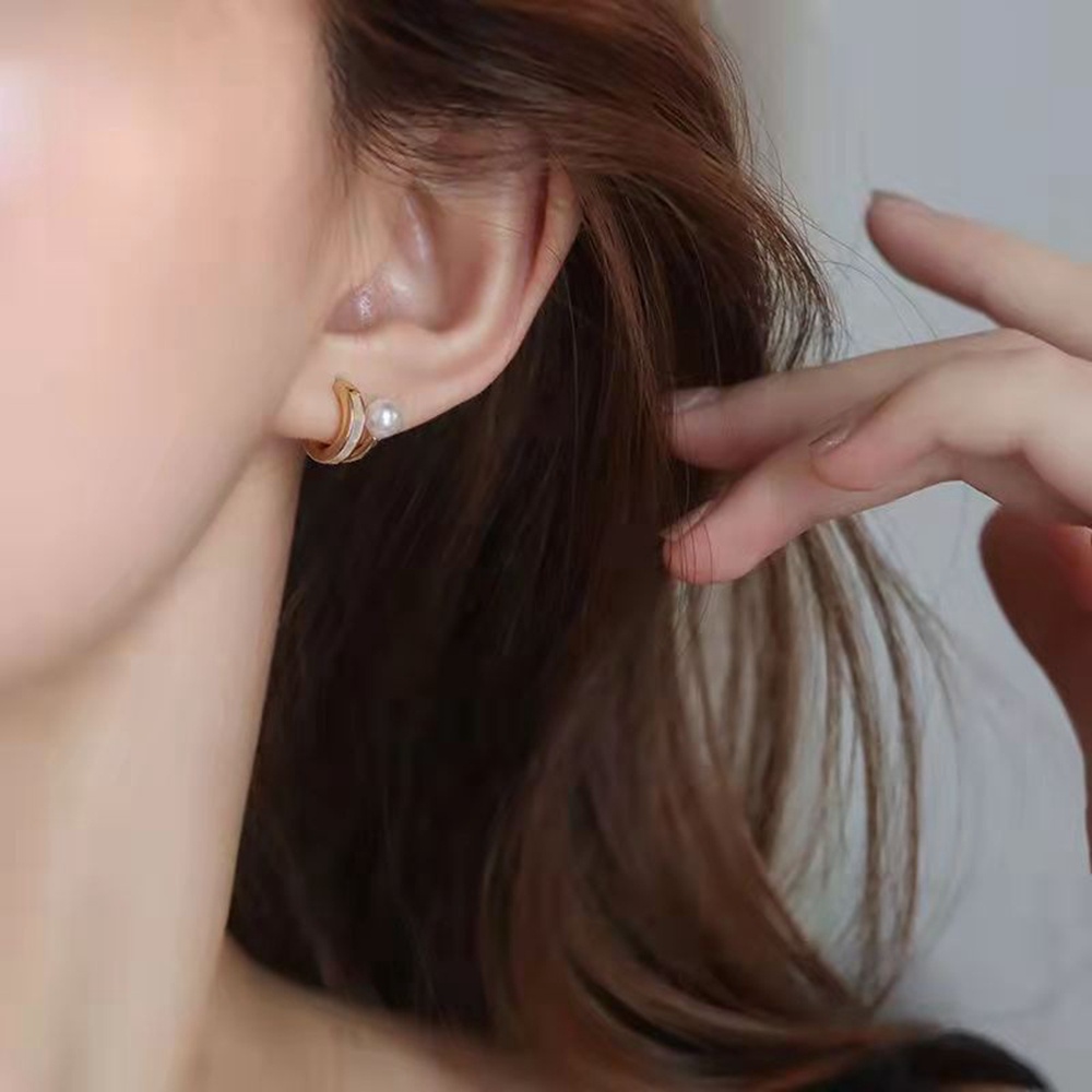 Anting Stud Mutiara Alami Untuk Wanita