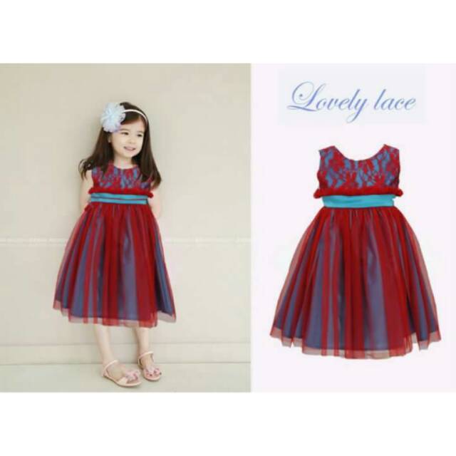 DRESS LOVELY LACE BLUE