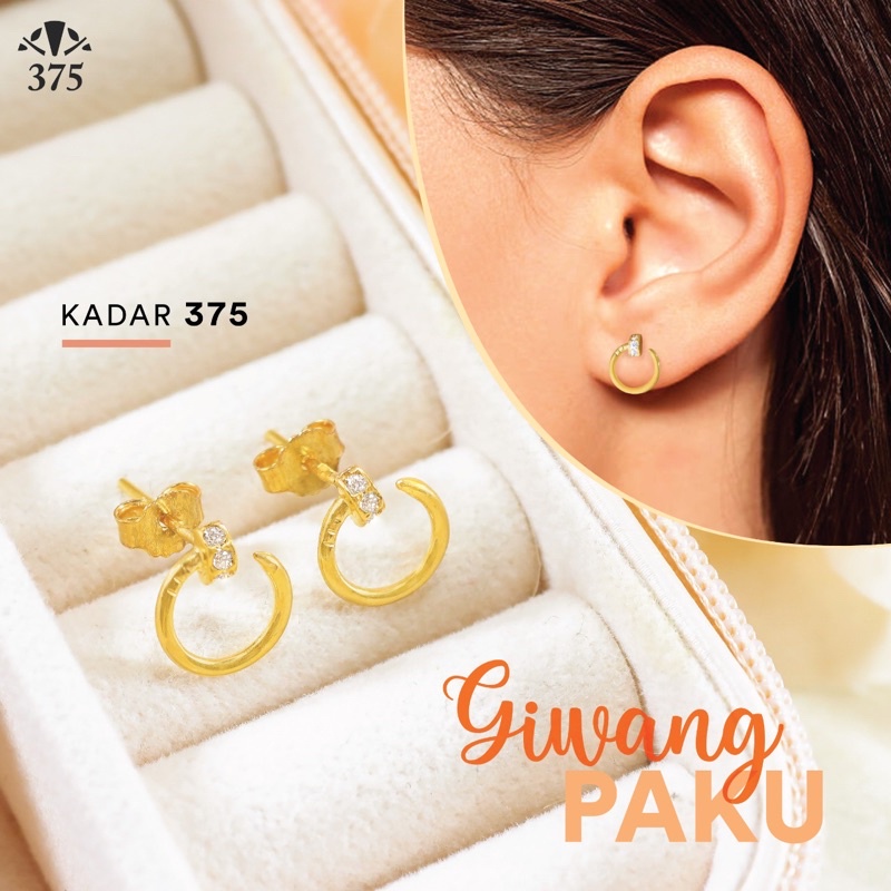 ANTING TUSUK / GIWANG WANITA MOTIF PAKU MELINGKAR CARTIER