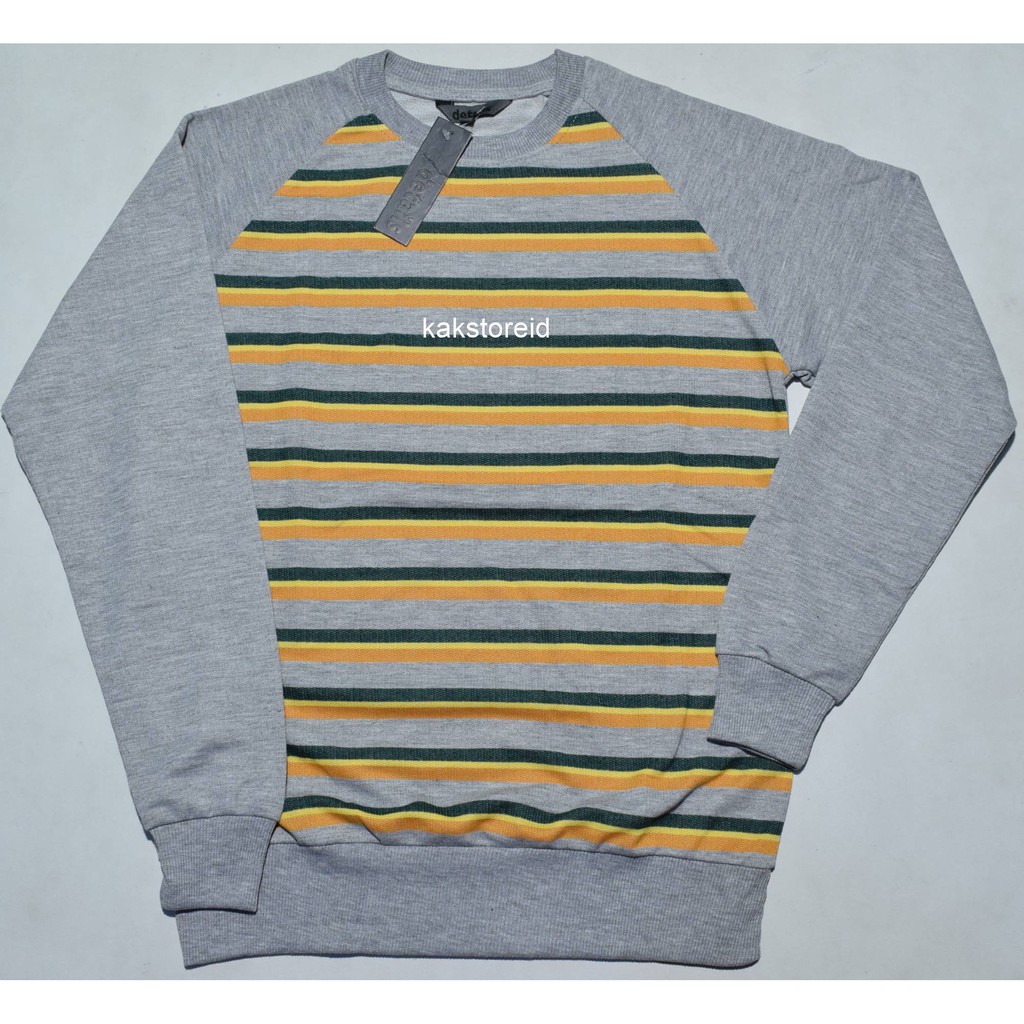 Sweater Pria Details Abu Kuning SDP 02 ORIGINAL & REAL PICTURE