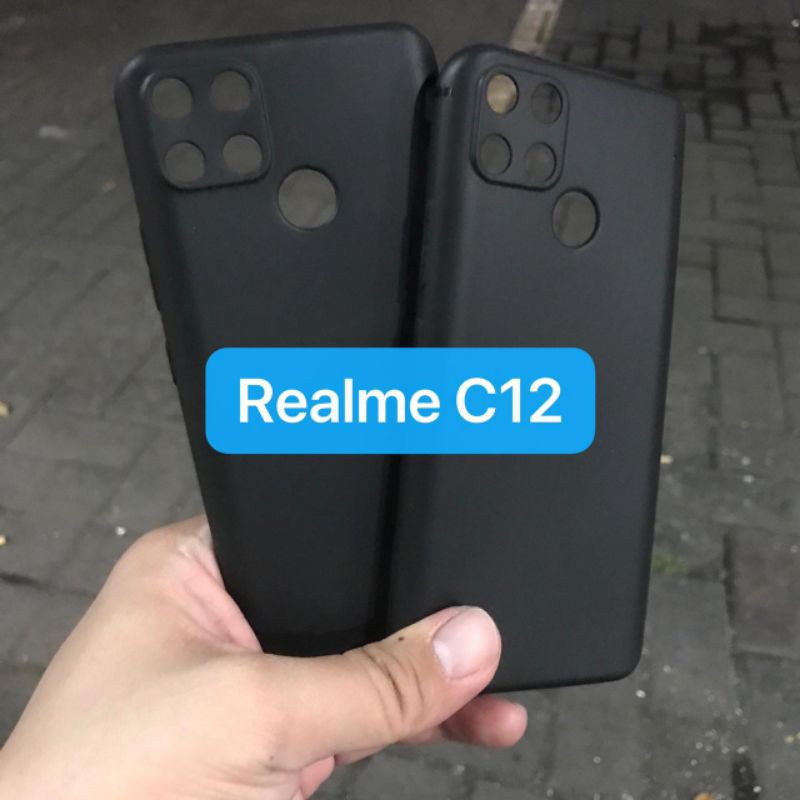 case realme c12 softcase realme c12 silikon realme c12 hitam