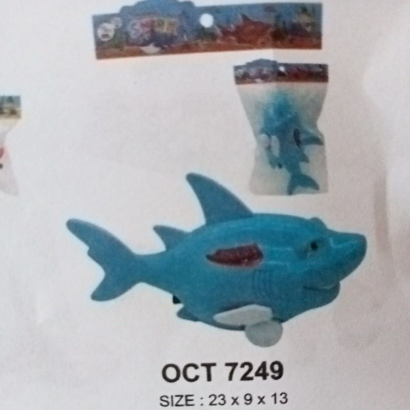 OCT 7249 - MAINAN BENTUK HIU / SHARK DITARIK GERAK MELUNCUR BUNYI KRING OCT7249