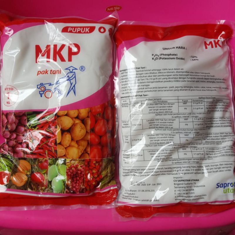 Pupuk MKP 1KG Mono Kalium Phosphat Pak Tani Original Kemasan Pabrik