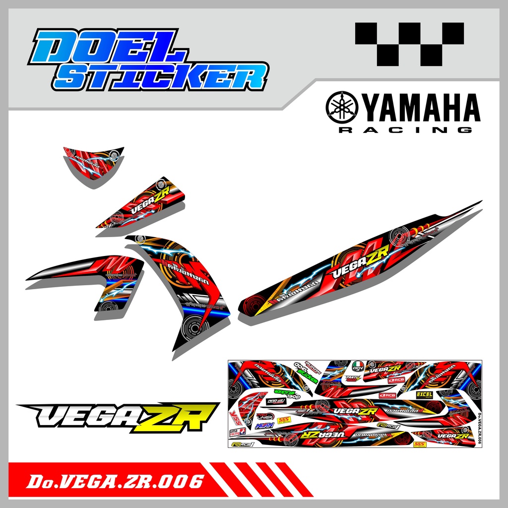 Sticker Striping VEGA ZR List Variasi Hologram , Crome Desain Thailook Doel 006