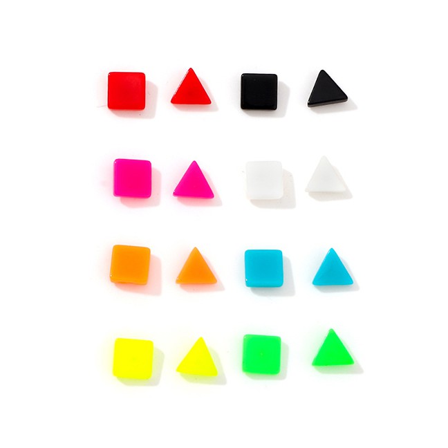 LRC Anting Tusuk Fashion Color Geometric Acrylic Fine Needle Stud Earrings F63448