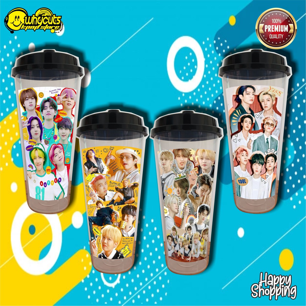 Reusable Cup BTS EXO NCT DREAM VERSI AESTHETIC ( READY STOK )