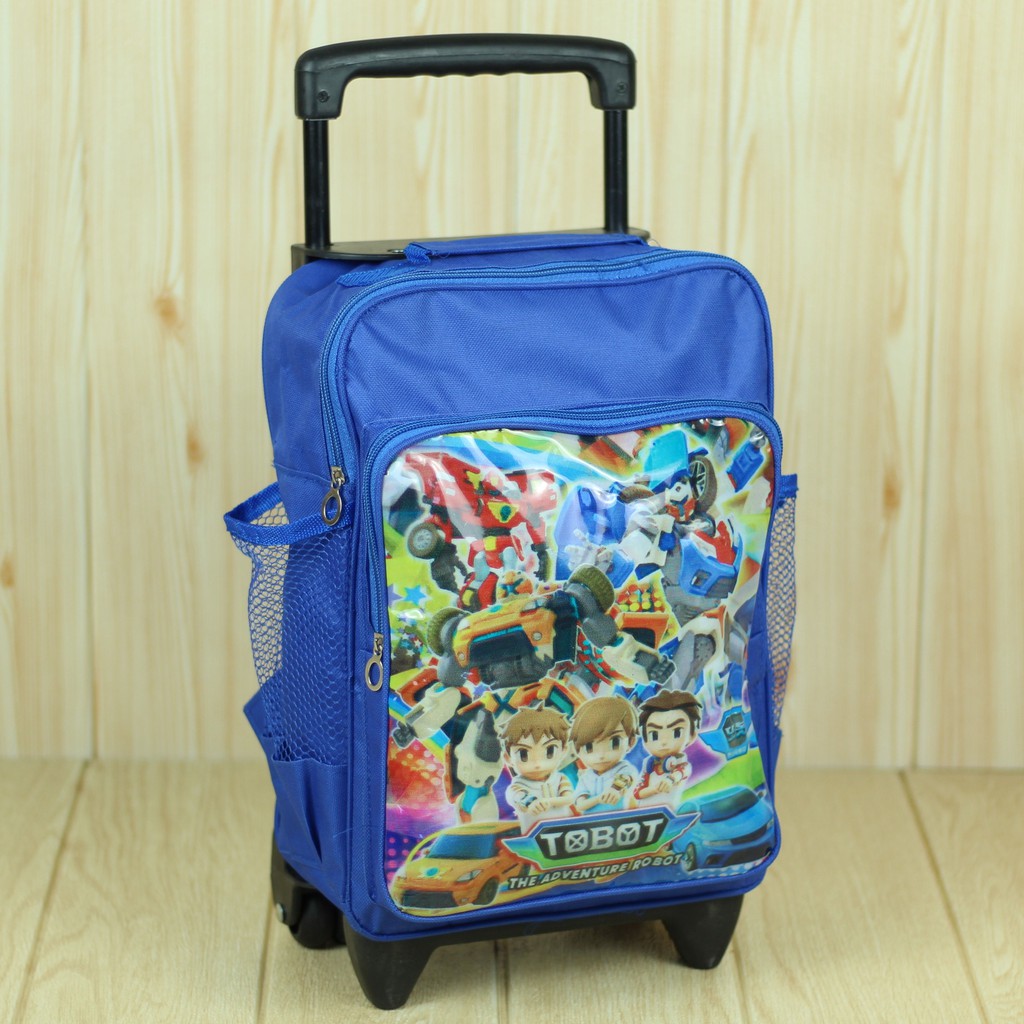 Tas Ransel Dorong Anak Anak Motif Tobot Biru Laki Laki Keren Trendy