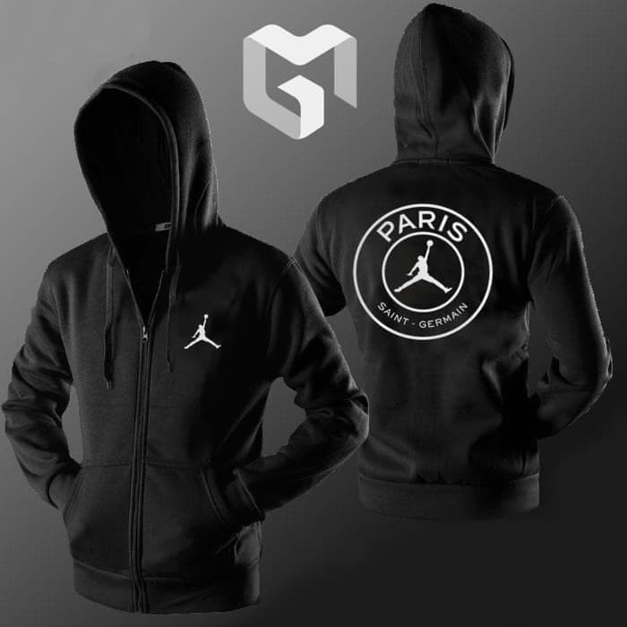 Jaket Hoodie ZIPPER Sweater Air Jordan PSG Paris Saint LOGO BULAT HS-917