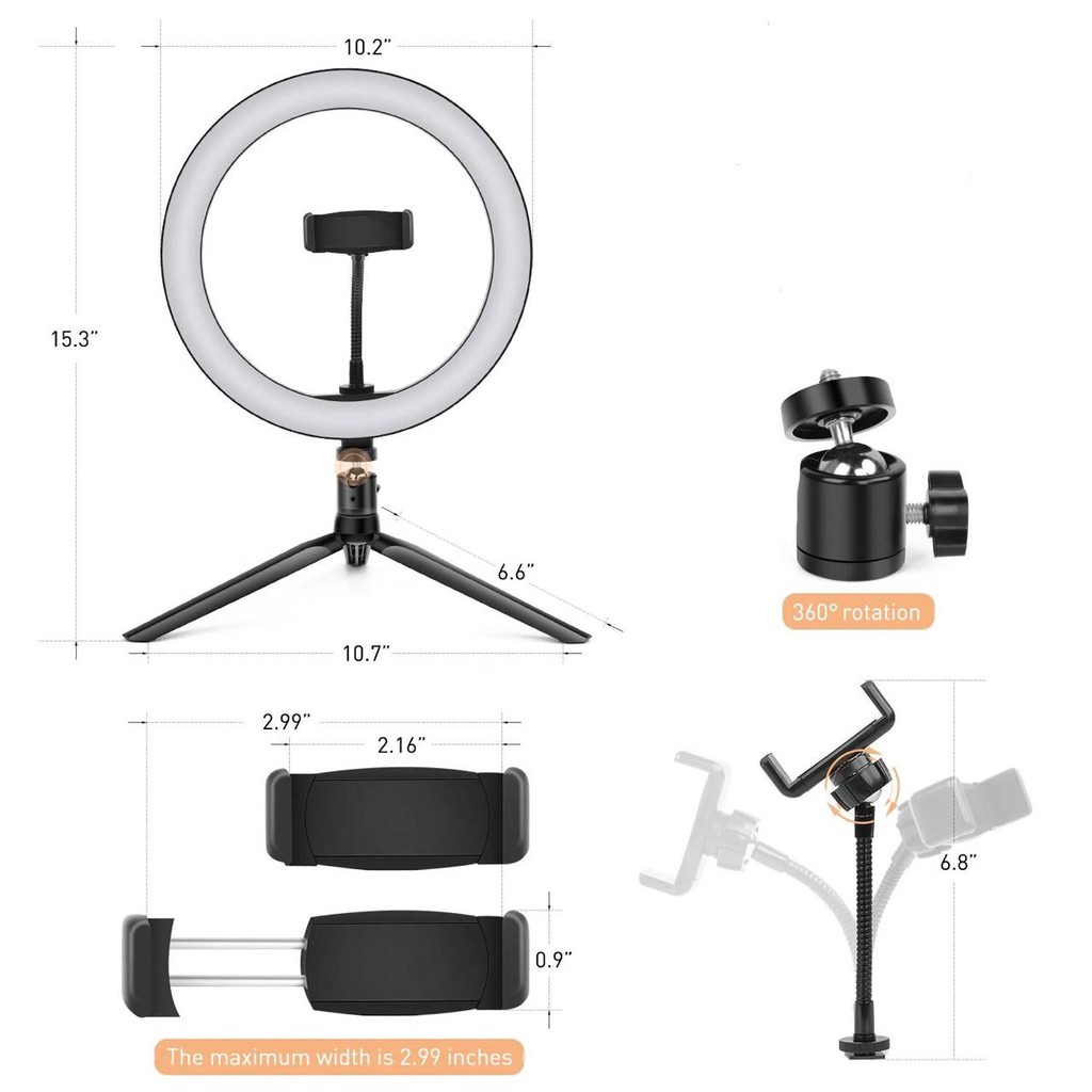 RINGLIGHT LED BESAR 30cm dan 26cm lampu MAKE UP Ring fill light + Tripod 55cm / 1.1M / 1.6M / 2.1M