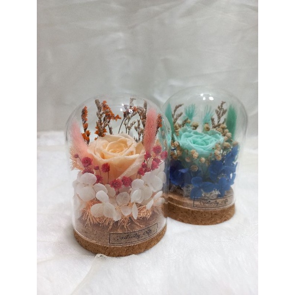 [GLAME'O Rose] Rose Glass Dome, Dried Flower glass dome, preserved rose glass dome jakarta