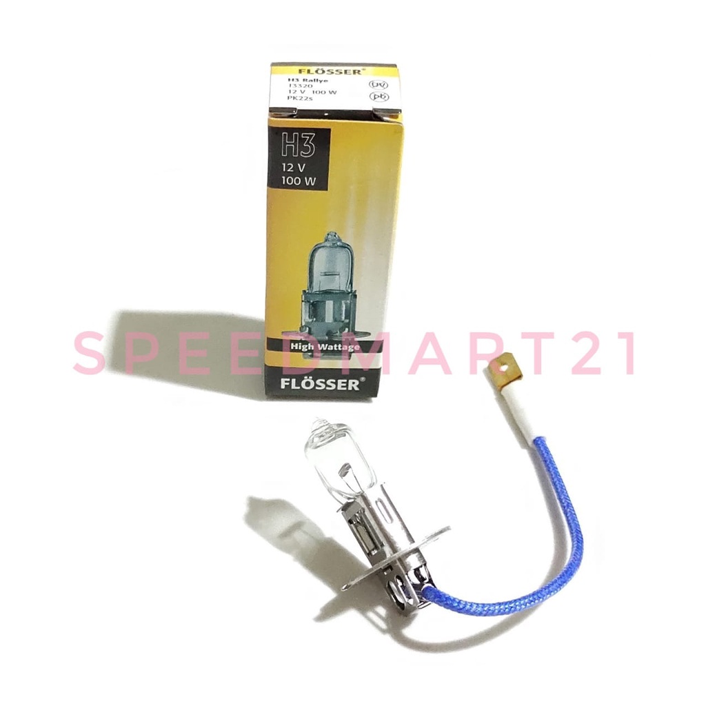 BOHLAM LAMPU H3 12V 100W FLOSSER / DOP FLOSSER H3 12V 100W