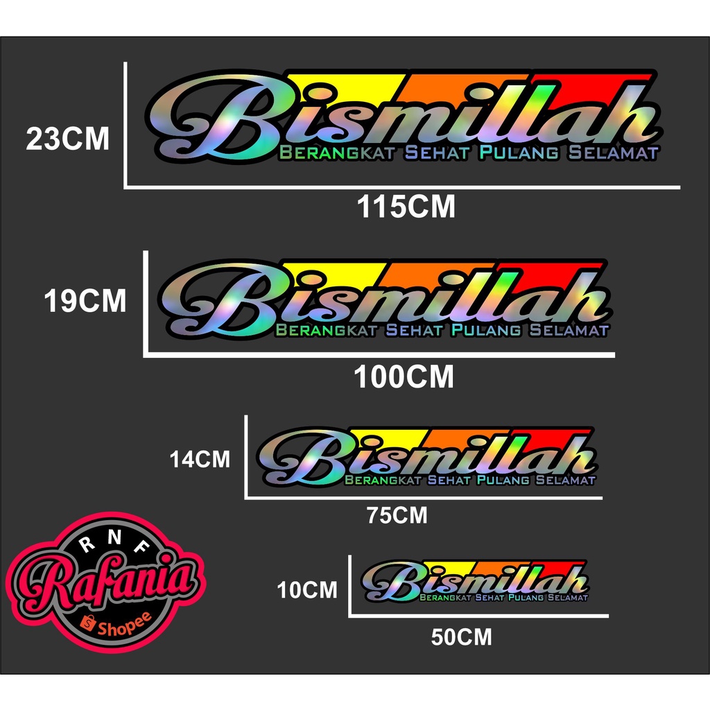 STIKER MOBIL PINTU KABIN TRUK PICK UP BISMILLAH HOLOGRAM  STIKER BISMILLAH BERANGKAT SEHAT PULANG SELAMAT BISA UNTUK PINTU BELAKANG PICK UP KABIN DEPAN PICK UP KABIN TRUK GRANMAX L300 SS TRUK CENTER TRUK HINO