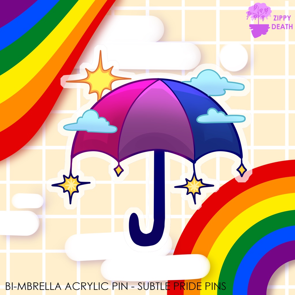 Bi-mbrella - Subtle pride pins [ANARCHIZT CREATIVES]