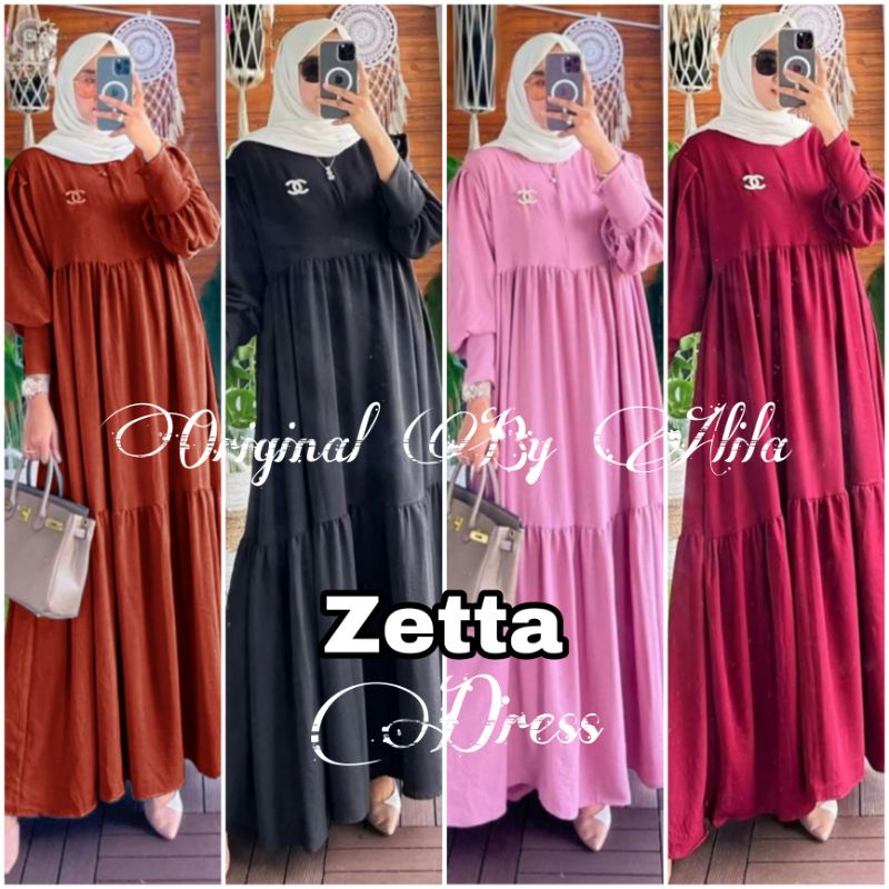 ZETTA DRESS ORIGINAL PRODUK BY ALILA (100% REAL PICT ORI BERLABEL ALILA)