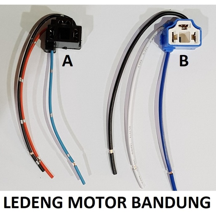 Fiting Lampu H4 Soket Socket HS1 Bohlam Motor Mobil 3 Kabel Kuat Awet LEDENG MOTOR