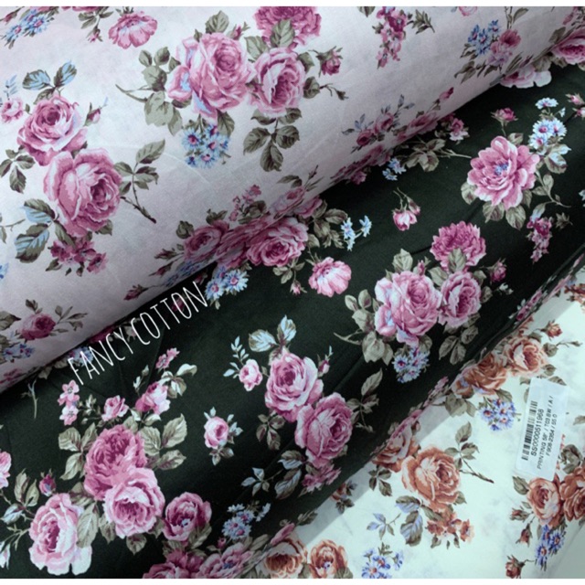 Kain Katun Jepang Tokai Senko Motif Bunga Besar F0919 Shopee Indonesia