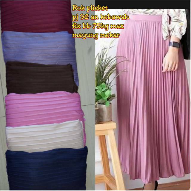 ROK plisket tebal.spandek mayung