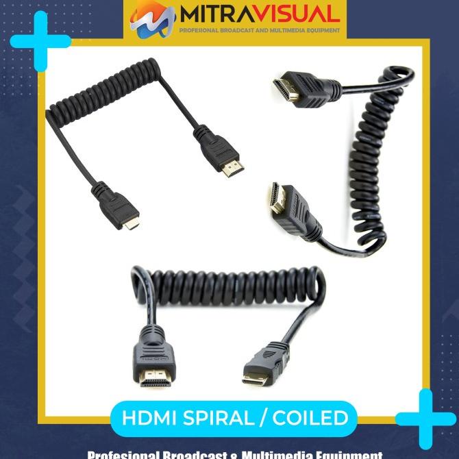 HOT SALE Full HDMI , Mini HDMI , Micro HDMI to Full HDMI Coiled Spiral 30-80cm