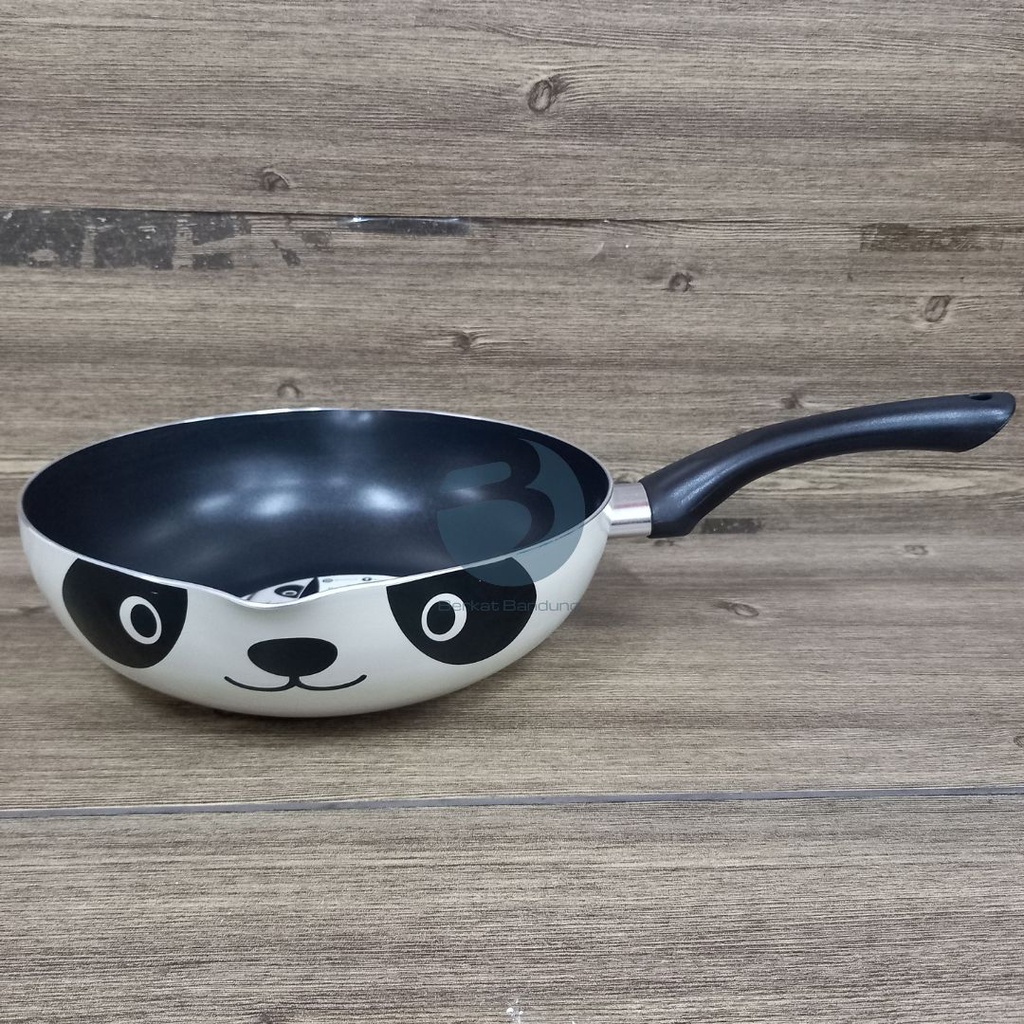 Maxim Panda Wajan Teflon Anti Lengket 24cm Deep Wok ( Free Spatula / Sutil Nylon maxim)